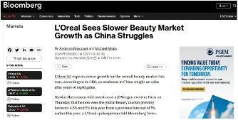 欧莱雅下调全球美妆增长预期，中国市场成关键挑战(图1)