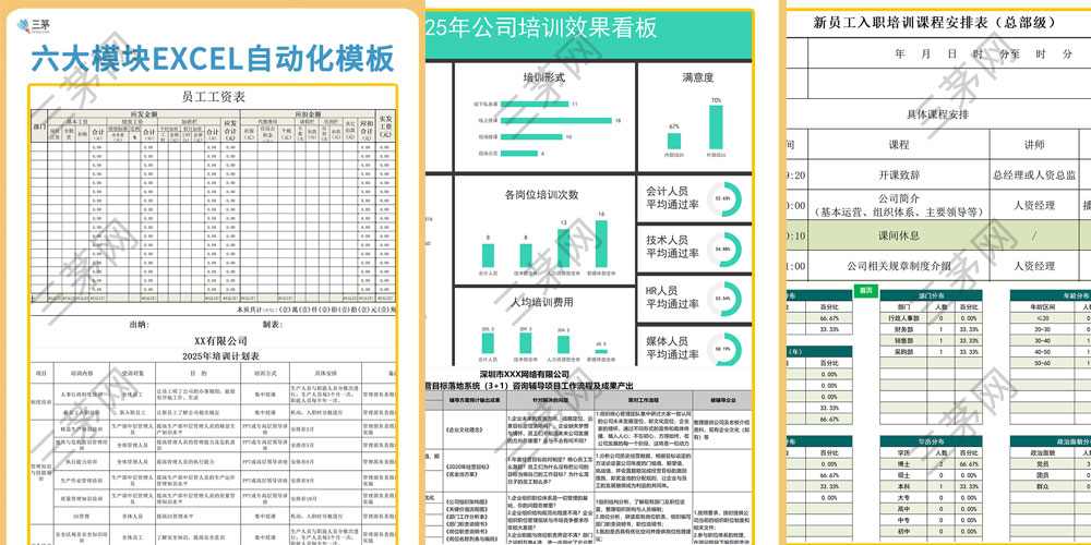 六大模块31套Excel模板