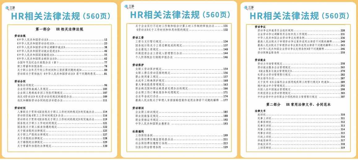 完整版《HR相关法律法规手册》