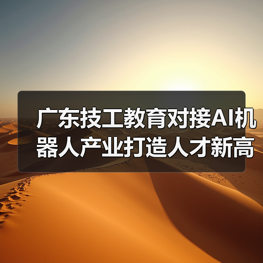 广东技工教育对接AI机器人产业打造人才新高地（图1）