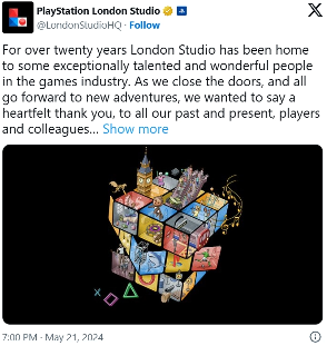 PlayStation伦敦工作室正式关闭，回顾其二十年游戏开发历程(图1)